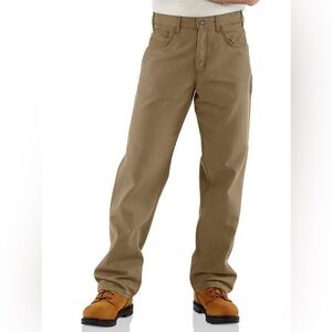 Carhartt FLAME-RESISTANT MIDWEIGHT CANVAS PANT-LOOSE FIT 36x30 Golden Khaki NWT
